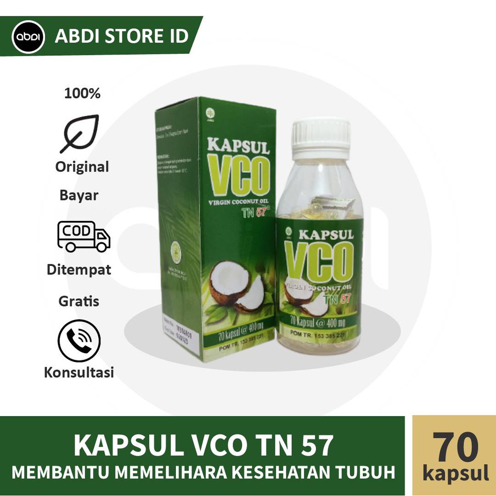 

Kapsul Minyak Kelapa VCO Extra Virgin Coconut Oil isi 70 Kapsul Toga Nusantara TN57