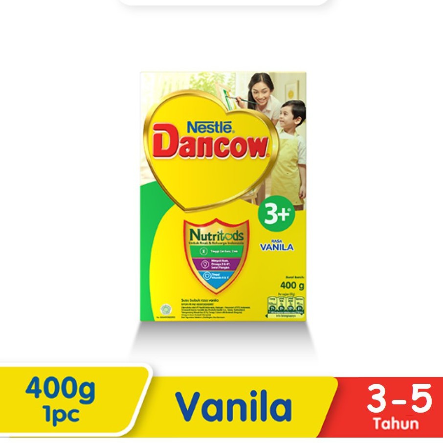 Dancow 3+ Nutritods Susu Formula Anak Usia 3-5 tahun Rasa Madu / Vanila / Coklat 400gr