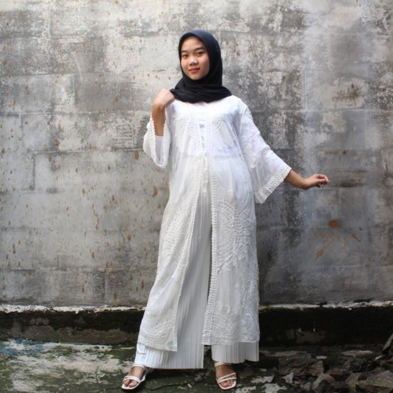 Long Outer Brukat Matahari Sunny Boho Tile Wanita Lace BKK