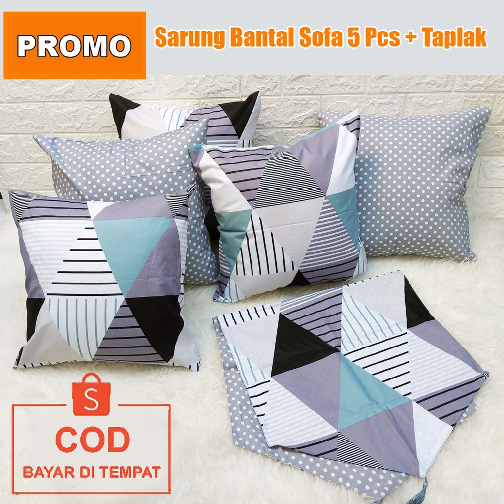 ✅COD Sarung Bantal Kursi 40x40 Taplak Meja Tamu