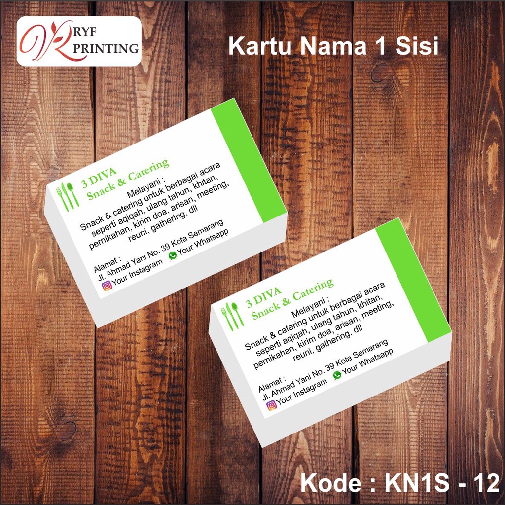 

KARTU NAMA 1 SISI