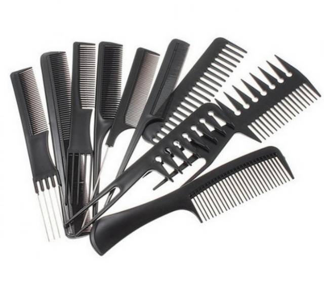 Sisir Rambut Pria Pomade Sisir Keramas Catok Wanita Bayi Sisir Kucing Bulu Grooming Set Isi 10 Pcs