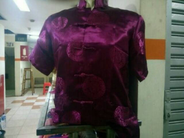 Promo Cheongsam Lengan Pendek Pria Sisa Uk XXL &amp; XXXL