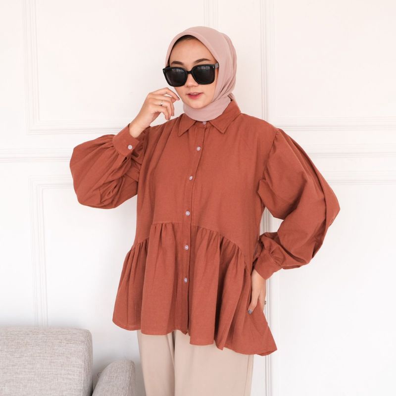 Beyza Blouse Linen PREMIUM LD ±105cm //JF525