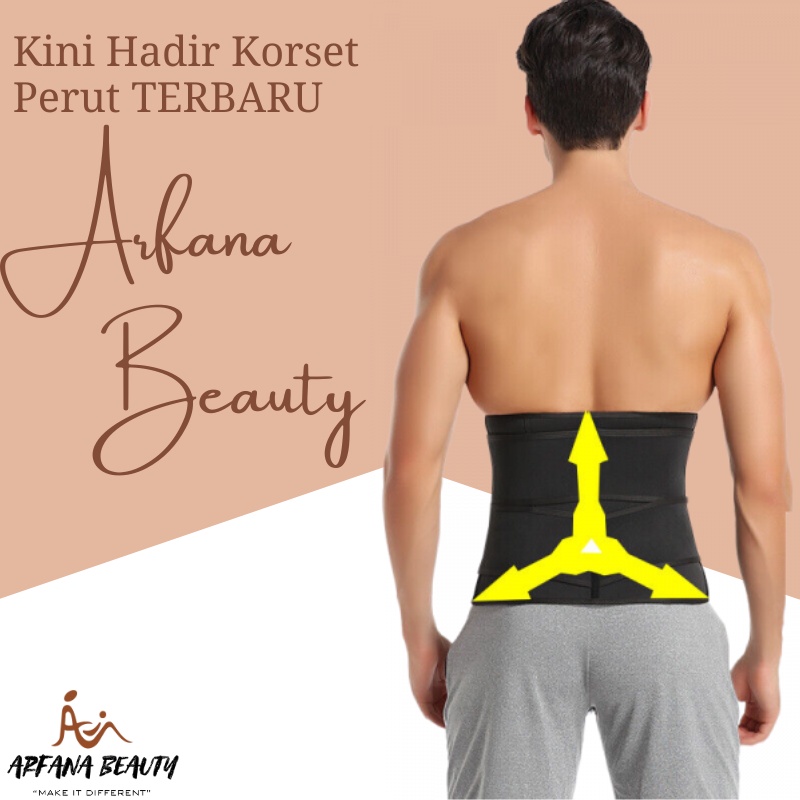 Korset Pelangsing Perut Pria Olahraga Pengecil Perut Buncit Jumbo Pembakar Lemak Penghancur Lemak Body Shaper Ampuh Pengecil Pinggang Slimming Waist Trainer Double Strap Perekat Import Premium Terbaru