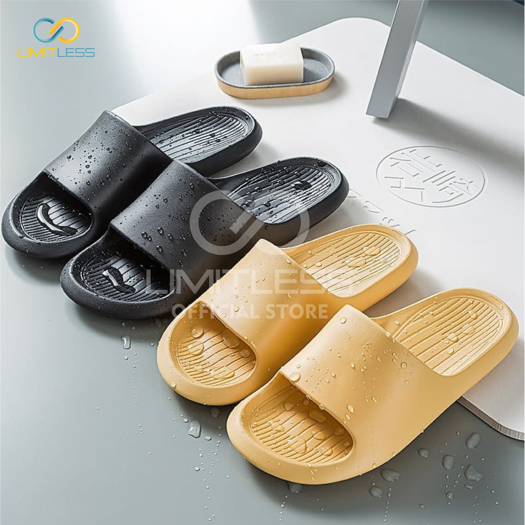Sandal Pria Distro Slide Polos Limitless Sandal Cowok Slip On Sendal Selop Pria Karet Polos Empuk
