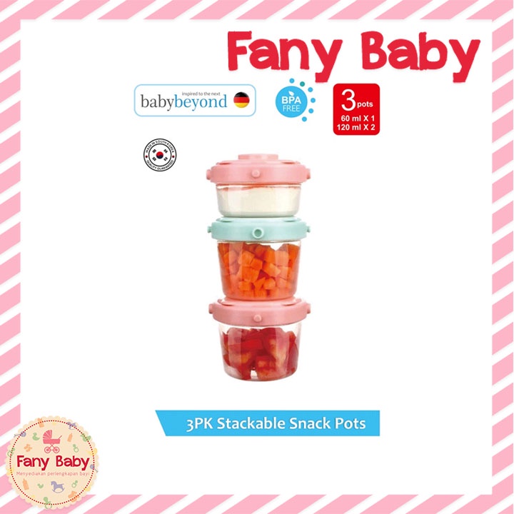 BABY BEYOND - BB 1064 3PK STACKABLE SNACK POTS