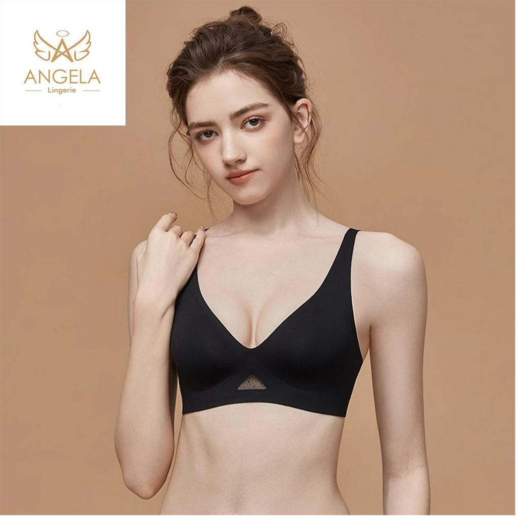 ANGELA PREMIUM JAPAN Bra BH Push Up Tanpa Kawat Wanita Bikini Sport Beha Lingerie Korea Fashion Bralette Remaja Perempuan Sexy Pakaian Dalam COD Renang Motif Cewek Pita Bunga Murah Lovey Tali Jumbo