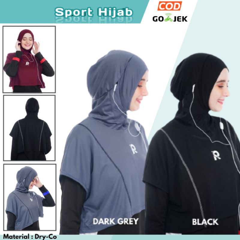 Jilbab Hijab Kerudung Sport Sporty Olahraga Bolero Earphone Gloria Rocella Shopee Indonesia