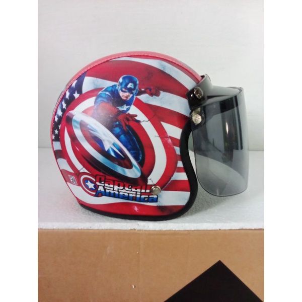 HELM RETRO BOGO ANAK KULIT KARAKTER MOTIF COWOK USIA 5-8 TAHUN