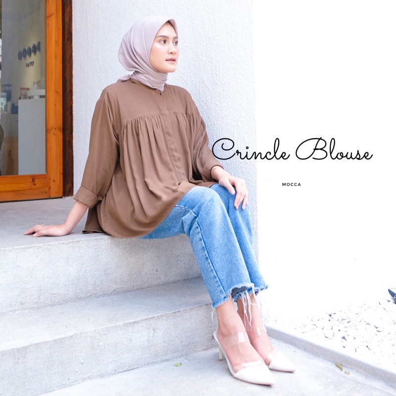 Crincle Blouse LD 115 Rayon Premium / Atasan Blouse Wanita / Kemeja Oversize