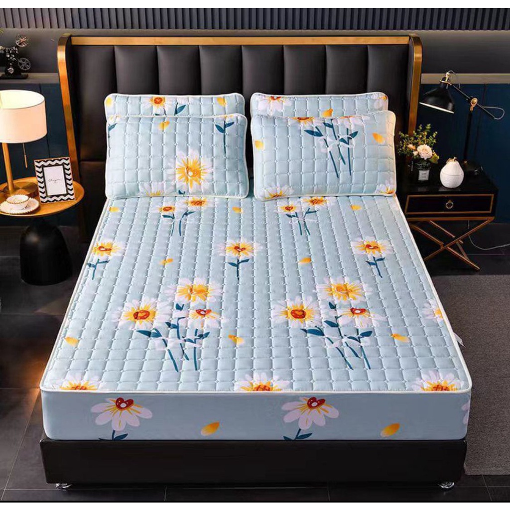 Sprei Waterproof + Sarung Bantal Waterproof Anti Air Ompol Motif Karakter Free Bantal 2 PCS