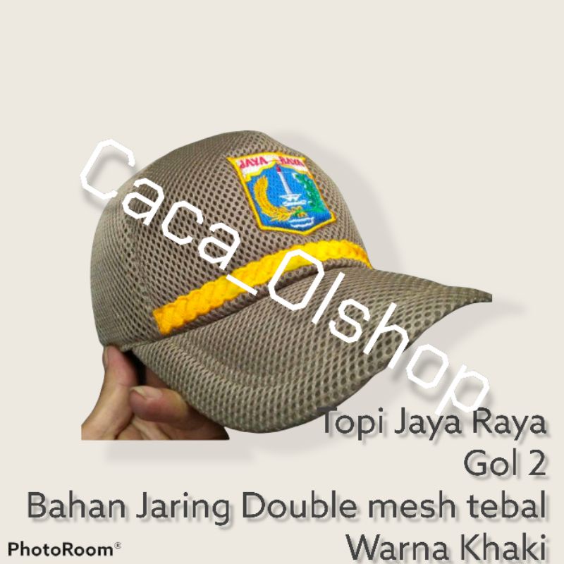 Topi PNS DKI Jayaraya khaki bahan jaring dobel mess