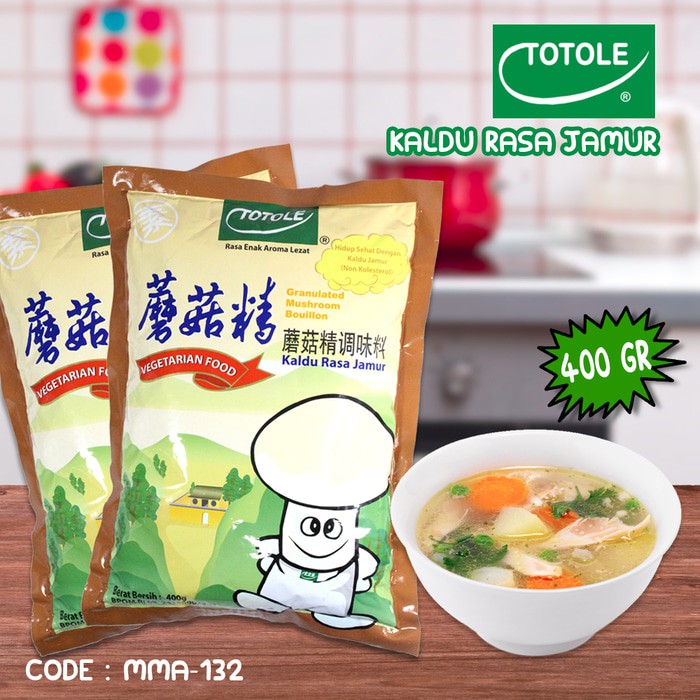 

Kaldu Jamur Totole Perasa Non Msg Mokucing Totole 400Gr (Mma-132)