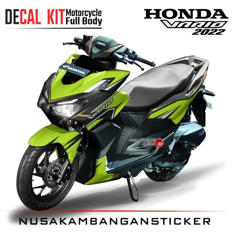 Decal Stiker Motor Honda Vario 160 New Full Body Hijau Grafis Racing Team Sticker Custom Variasi Mot