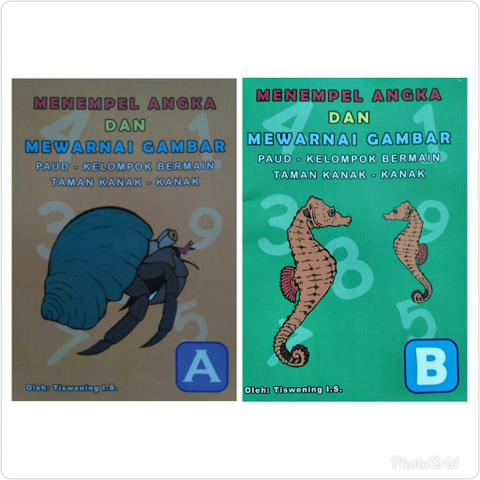 Buku Anak TK, Menempel Angka Dan Mewarnai