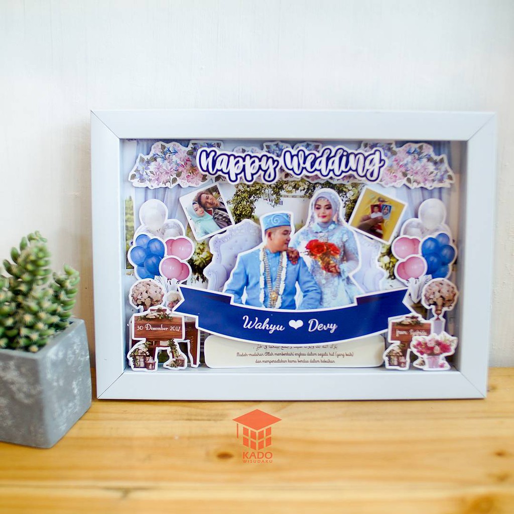 Scrapframe 3D Kado Wedding Nikah Mahar Anniversary Shopee Indonesia