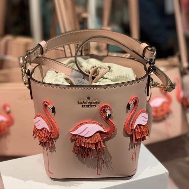 Kate Spade Flaminggo Pipa Bucket Bag - 100% Asli Original Authentic