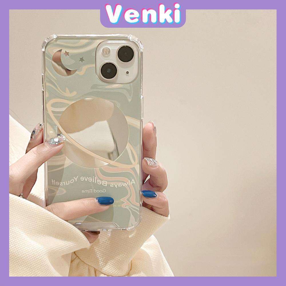 iPhone Case Acrylic Luxury Makeup Mirror Airbag Shockproof Protection Camera Moon Planet Cute Compatible For iPhone 11 iPhone 13 Pro Max iPhone 12 Pro Max iPhone 7 Plus iPhone xr