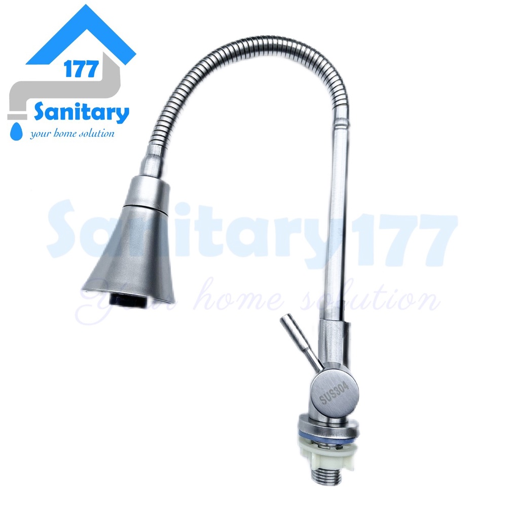 Kran sink Fleksibel angsa MEJA Stainless 304 minimalis 13TR- Keran air Dapur stenlis terompet 2in1stenlis dapur cuci piring wastafel flexible/G67