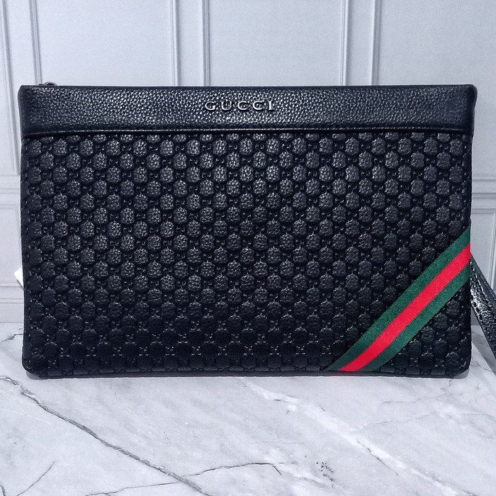 Clutch GUCCI SUPER PREMIUM Kualitas Import Hand Bag Pria - Hitam