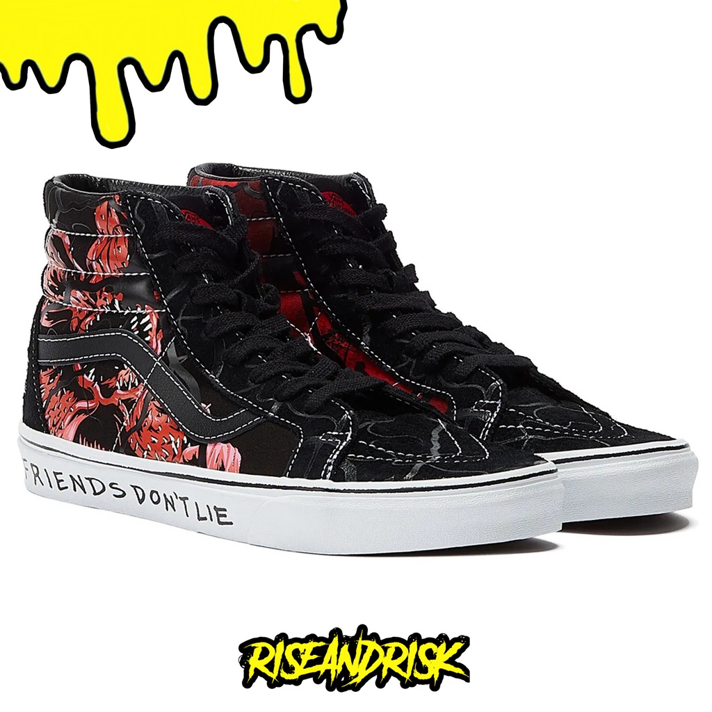 Vans Sk8 Hi X Stranger Things Black Red ORIGINAL