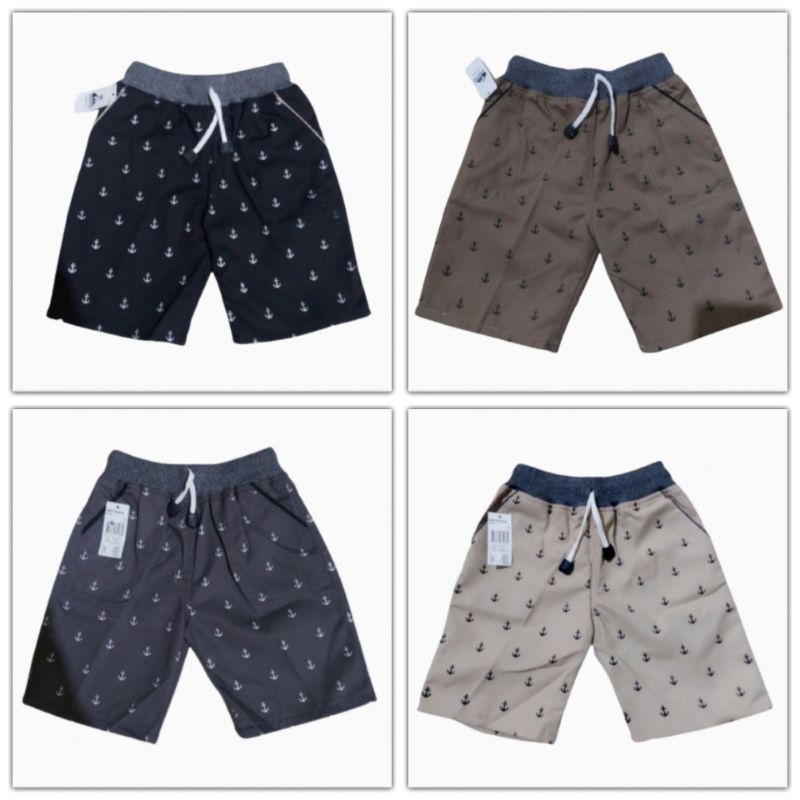 Celana rip anak laki-laki motif jangkar celana chinos anak