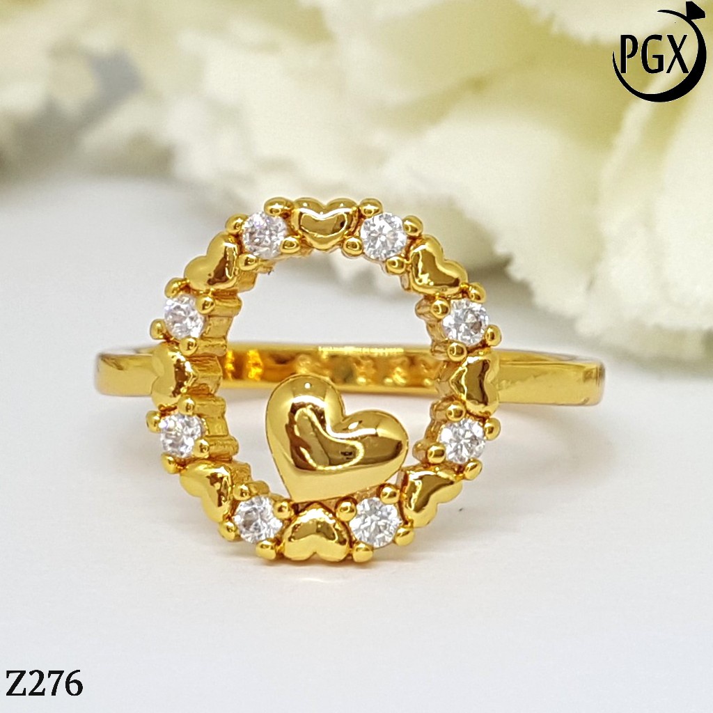 PGX Cincin Xuping Wanita Perhiasan Lapis Emas Aksesoris Fashion Premium - Z276