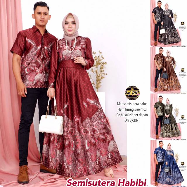 Gamis Batik Semisutera Couple Habibie HQ // Couple Gamis Syar'i
