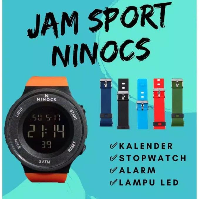 RECOMENDED JAM TANGAN SPORT DIGITAL NINOCS ORIGINAL FREE 2 TALI