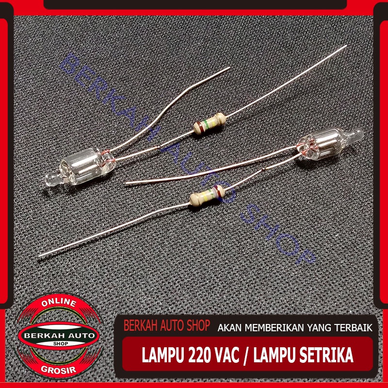 Lampu setrika+resistor - Lampu indikator setrika 220V B jual per 5 pcs