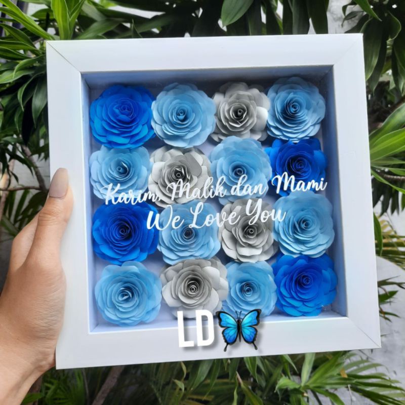 bingkai foto 3d / bingkai foto bunga /bingkai foto custom /frame 3d /frame custom /seserahan