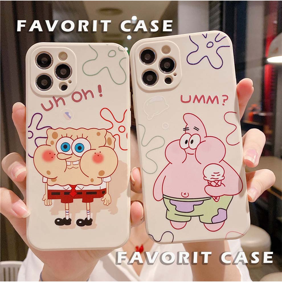 Soft Case Oppo F1s F5 F7 F9 F11 F15 F17 F19 PRO Motif Spongebob Silikon Casing Square Edge LM7