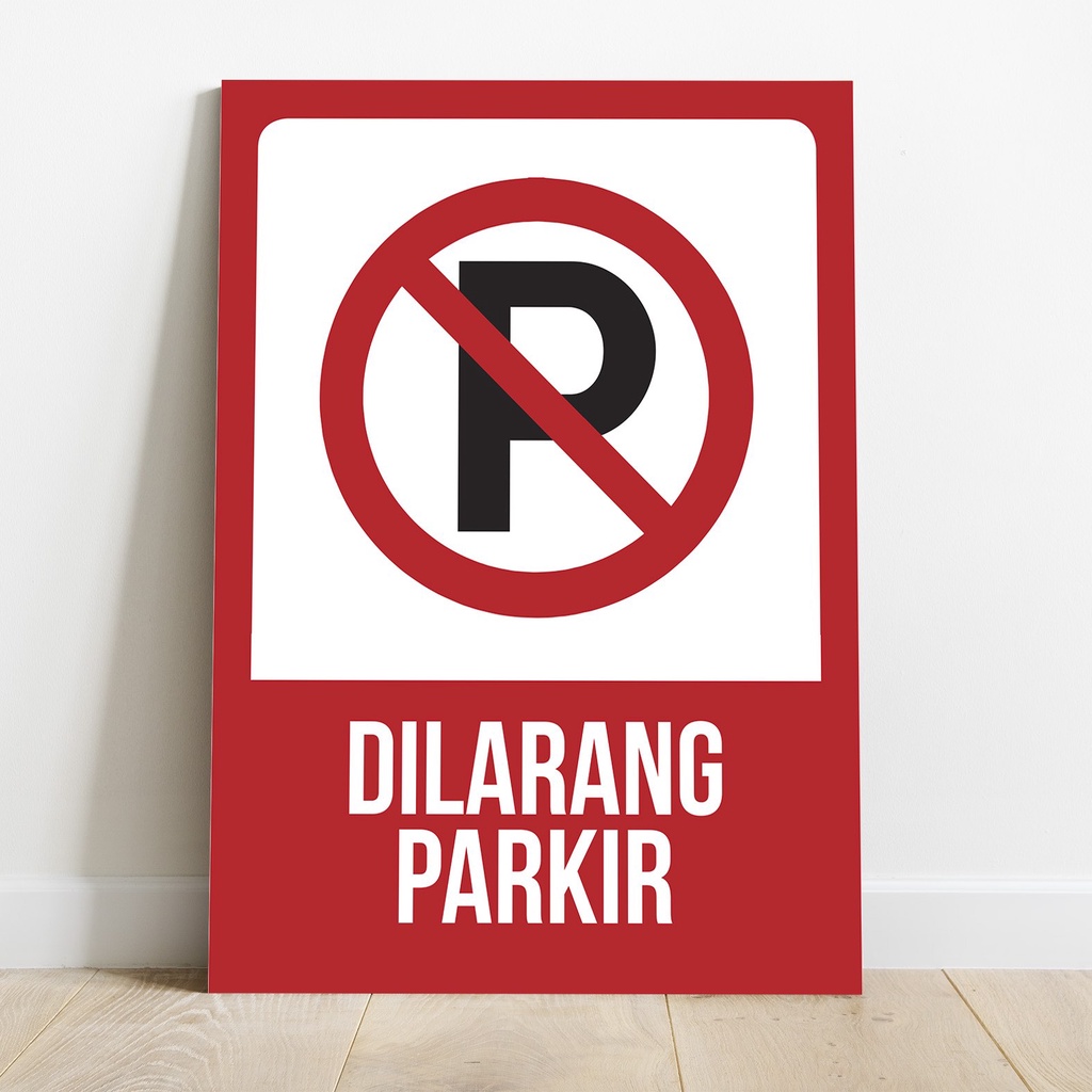 Poster Dilarang Parkir Dekorasi Pajangan Hiasan Dinding Kayu MDF Murah