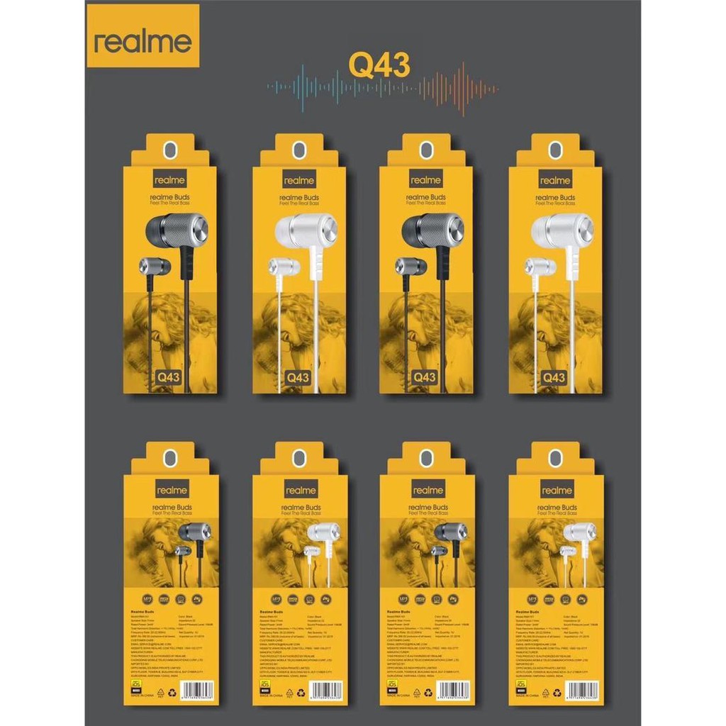 [RO ACC] HEADSET REALME HANDSFREE EARPHONE REALME SUPER BASS MODEL Q43