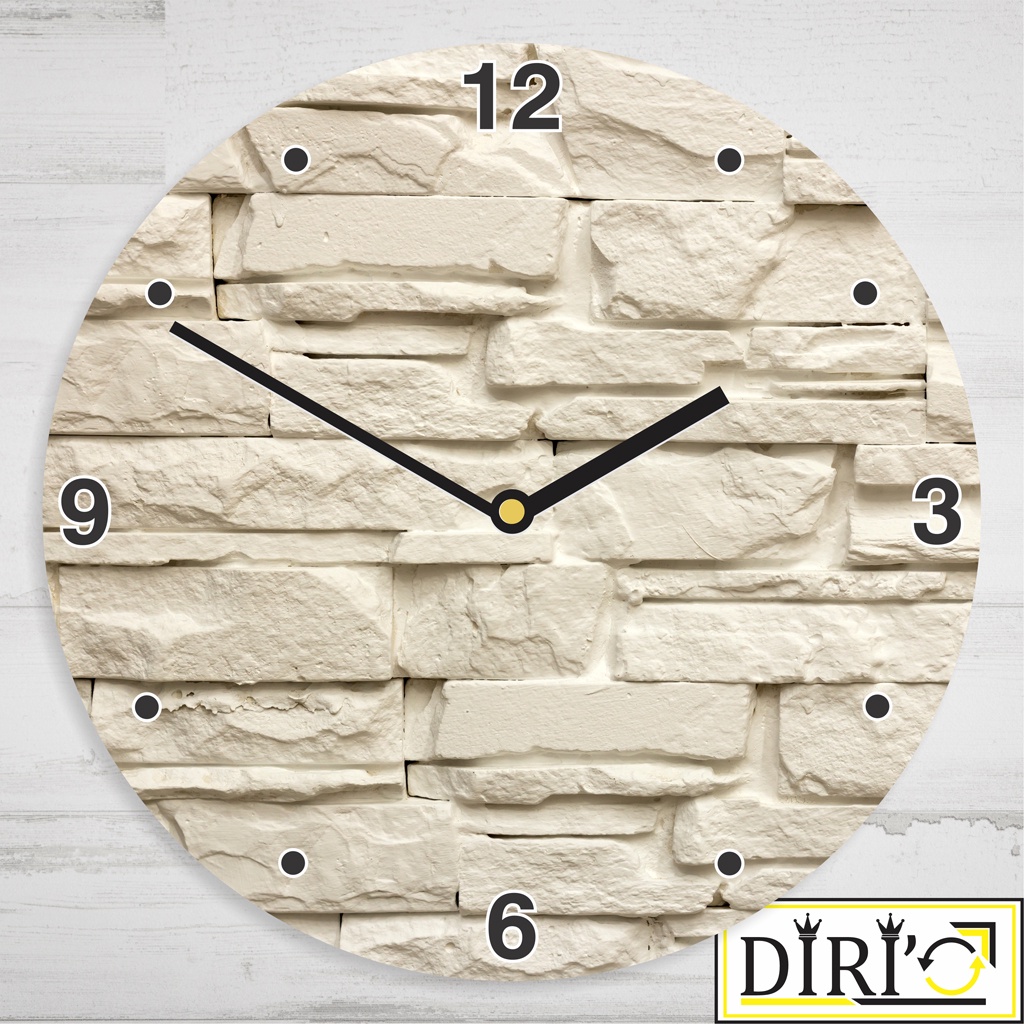 Jam Dinding Unik Stone Wall Dekorasi Rumah Batu Alam Nordic Estetik - Stone Wall