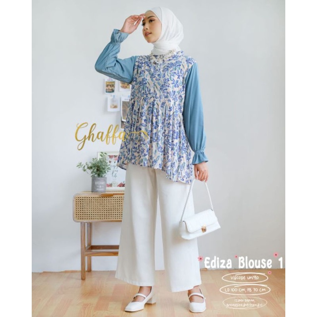 EDIZA BLOUSE kode 1 BY GHAFFA THE LABEL (BLOUSE MOTIF) Blouse muslimah rayon viscose rekomended