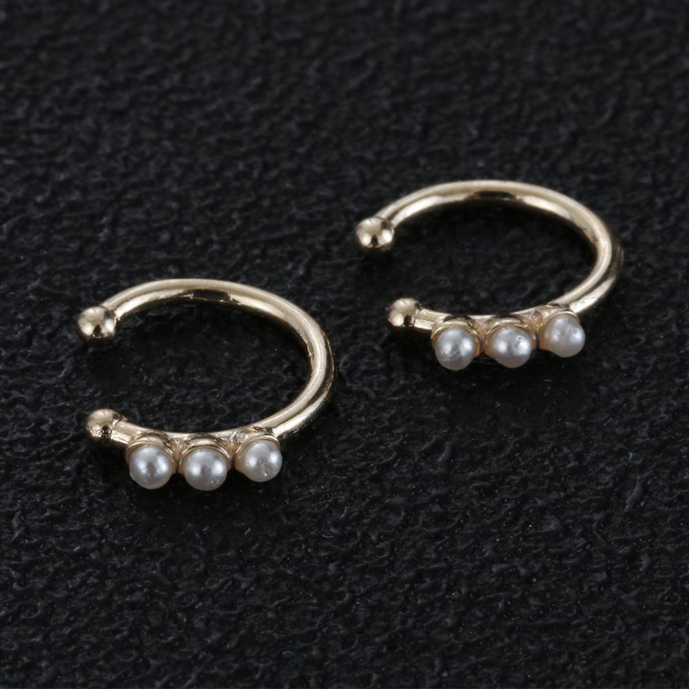 R-flower CZ Cuff Earrings Wanita Pria Pesta Klip Telinga Perhiasan Setengah Lingkaran Ear Cuff