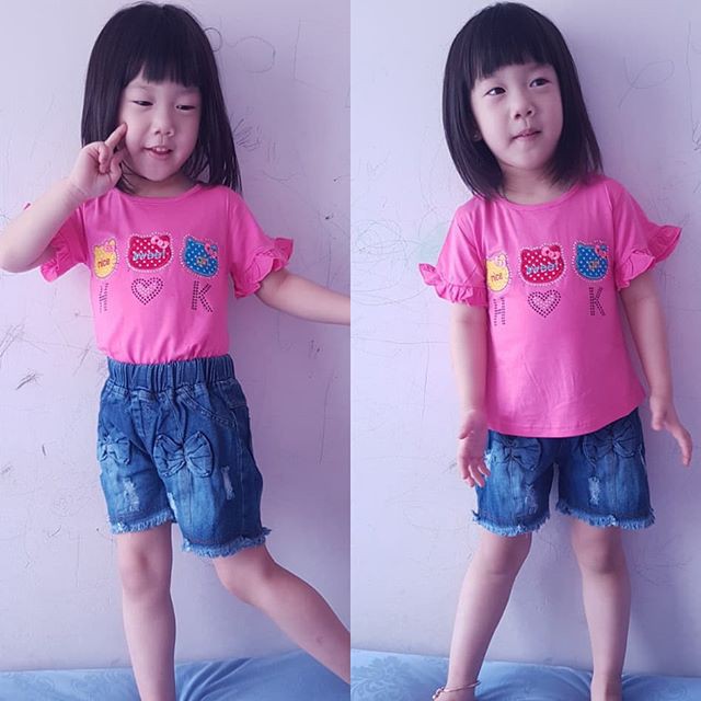 Baby G Collection GFD2519 Setelan Jeans Triplet Hello Kitty