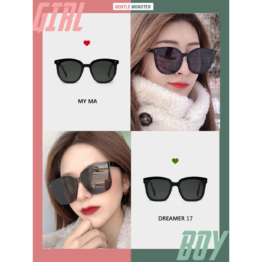 (YUZHU) Bayar di Tempat Korean Style Retro Ulzzang Oval Frame Kacamata Hitam Wanita/Pria Sunglasses