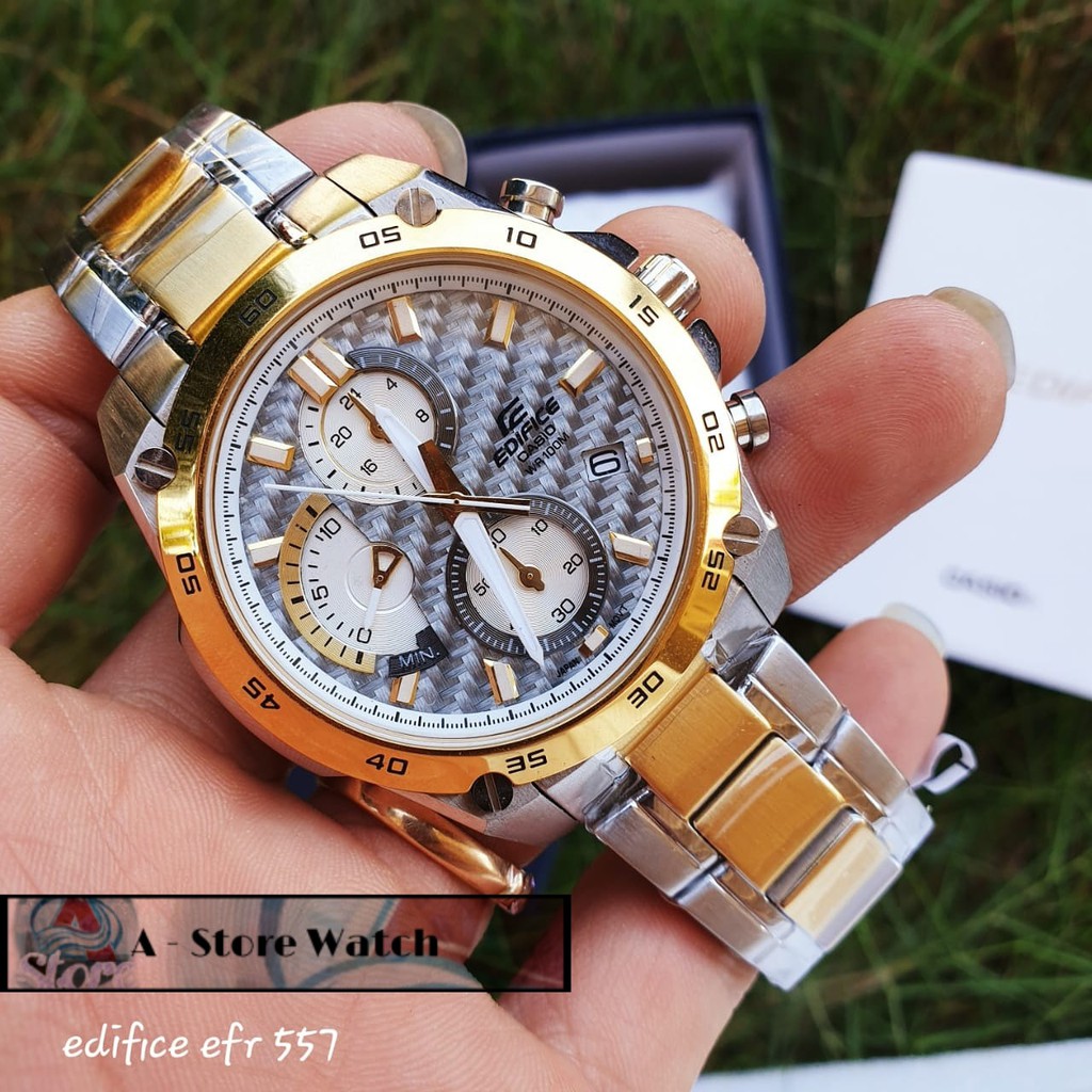 jam tangan casio ediffice crono stainless jam tangan original edifice efr 557 pria