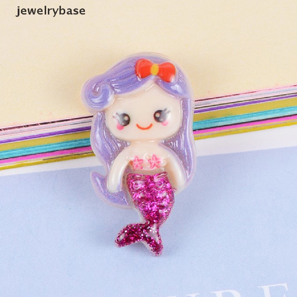 10pcs / lot Cabochon Resin Flatback Desain Kartun Mermaid Kawaii