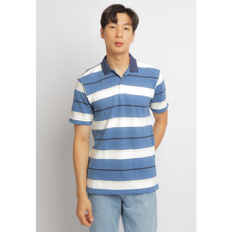 Kaos Polo Pria Poshboy Original Bratislava Poloshirt Katun stripes Blue