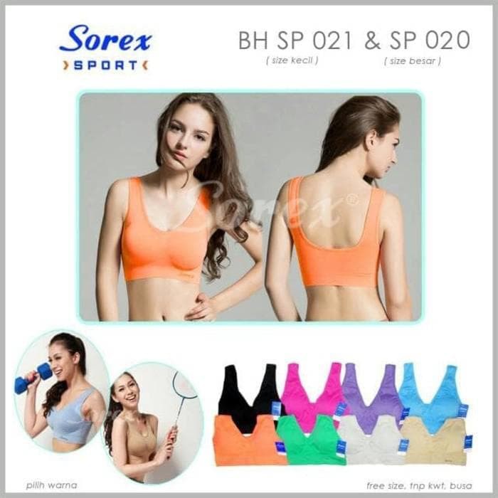 Sport Bra Gym Sorex SP020 Berbahan Nylon dan Spandex yang Elastis dengan Model Miniset dengan Pad