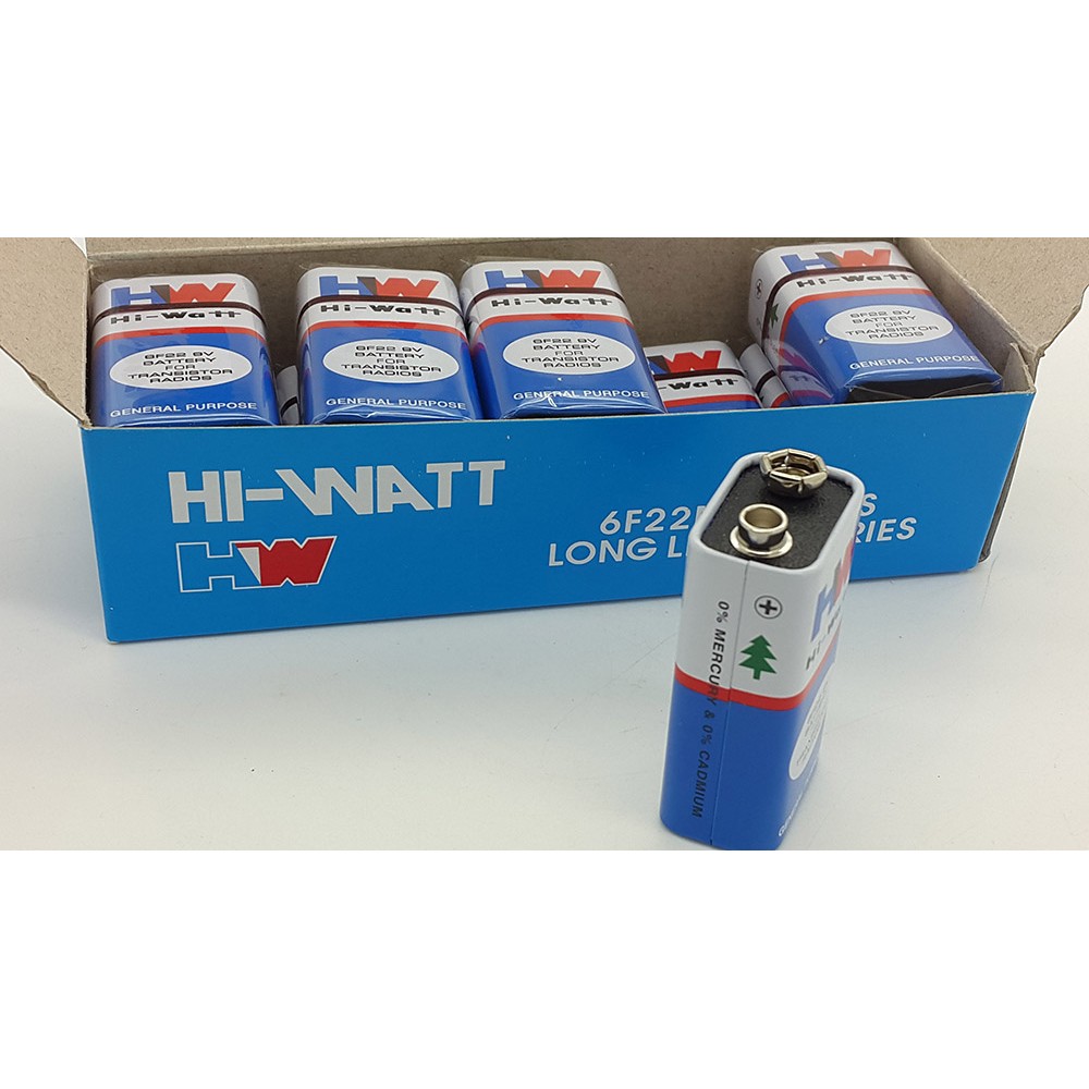 Baterai 9v / Battery 9 Volt / Baterai kotak Merk HW ( HI-Watt )