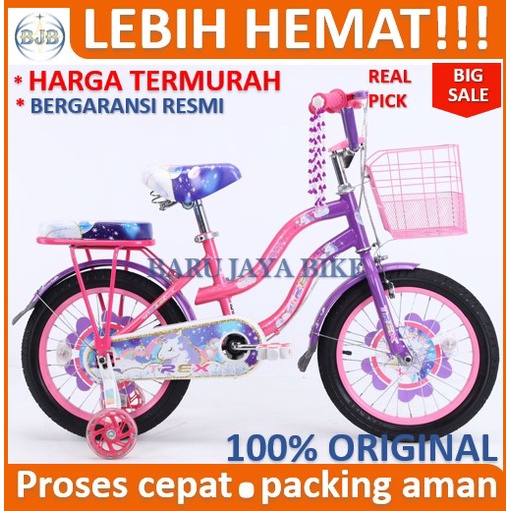 Sepeda Anak Perempuan 12 inch TREX UNICORN | SNOWY | RAINBOW
