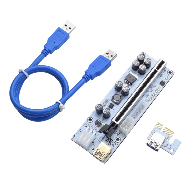 Gro VER010X PCIE Graphics Card Extension Cable Adapter Usb3.0 Adapter Card PCI-E 1X 4x 8x 16x Extender Adapter to 6 Pin