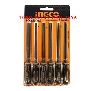  Kikir  Besi  File Gagang Karet SET 6  PCS  INGCO Shopee 