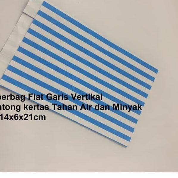 

➣ Paperbag Kantong Tahan Air Minyak vertikal Blue 14x6x21cm(M) Foodgrade ♪