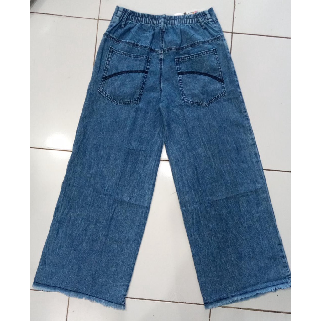 Celana Jeans / Celana Kulot Jeans / Celana Kulot Anak Bahan Jeans Ukuran M L XL Dan Tanggung (5-14 tahun)